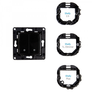 Shelly Wall Switch 2 fali kapcsol&oacute; 2 gombos fekete